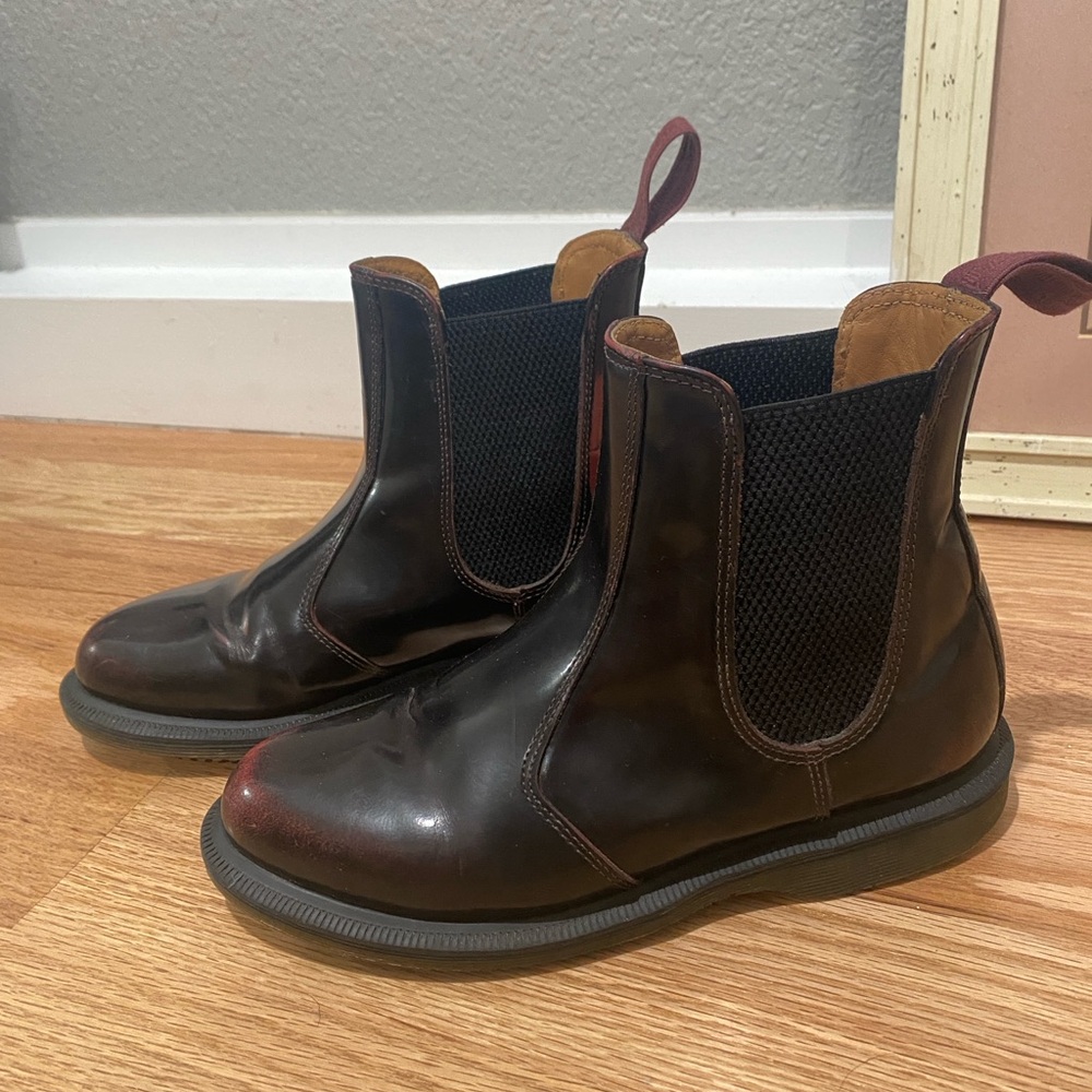 Dr. Martins Cherry Red Flora Arcadia Chelsea Boots
